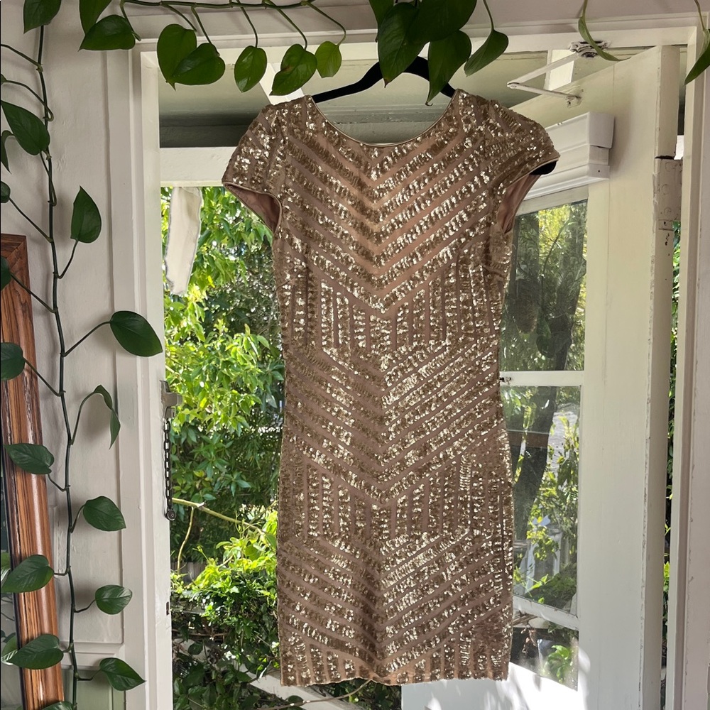 Elegant Sequin Dress in Gold